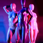 Three mannequins posing. Fusion Empower collection.