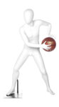 A mannequin posing with a basketball. Fusion Clubhouse Collection.