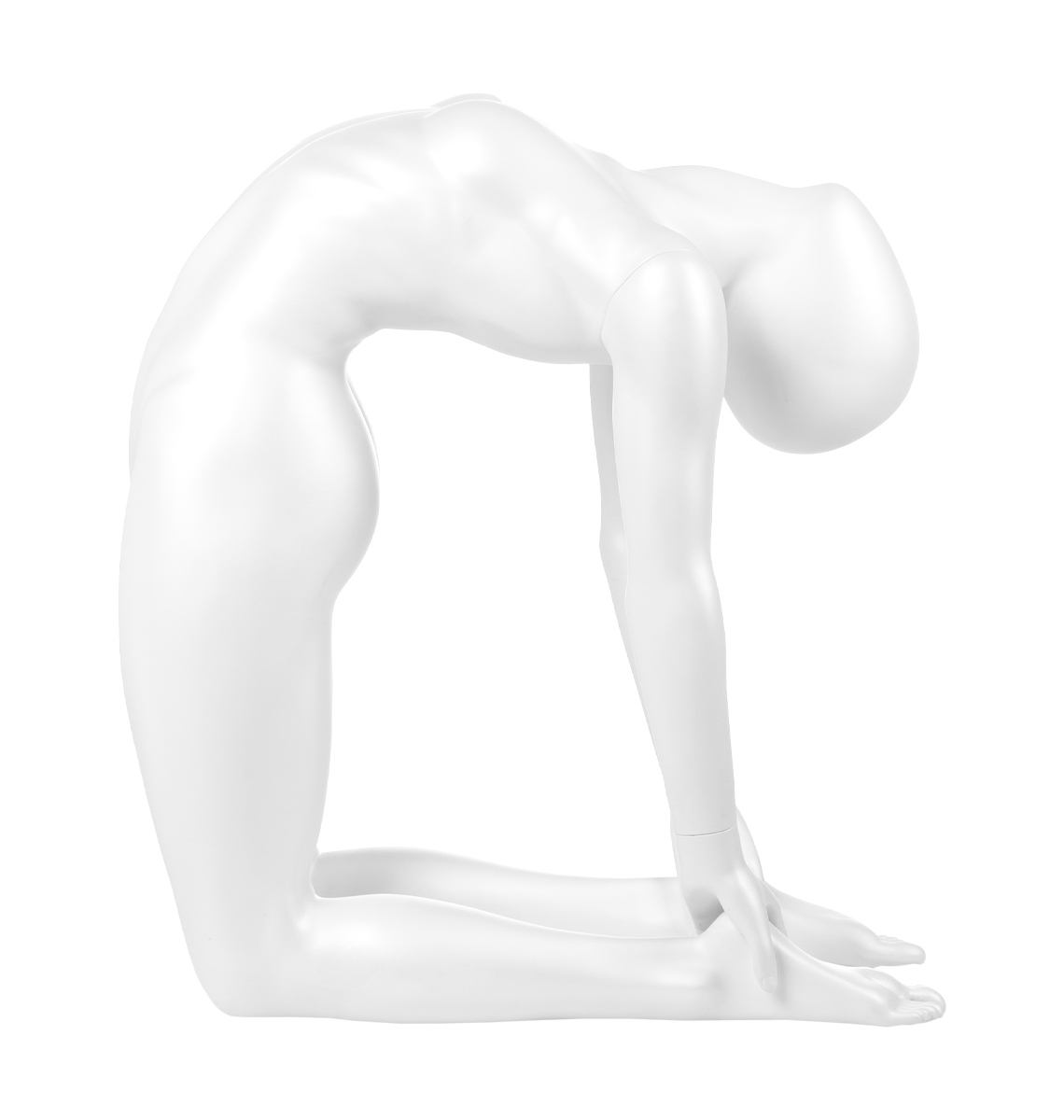 A mannequin in a yoga pose. Fusion Olympus collection.