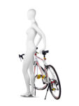 A mannequin with a bike. Fusion Olympus collection.
