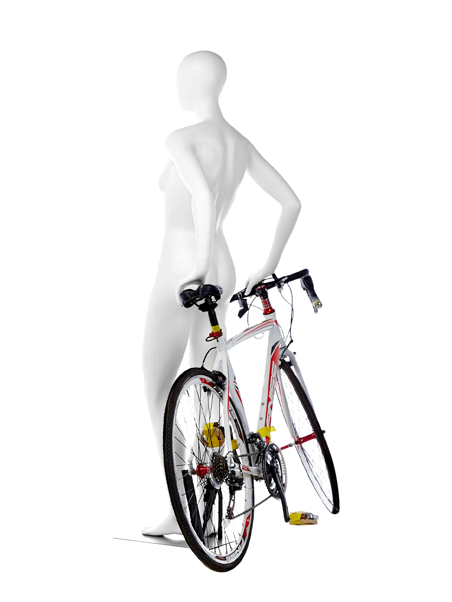 A mannequin with a bike. Fusion Olympus collection.