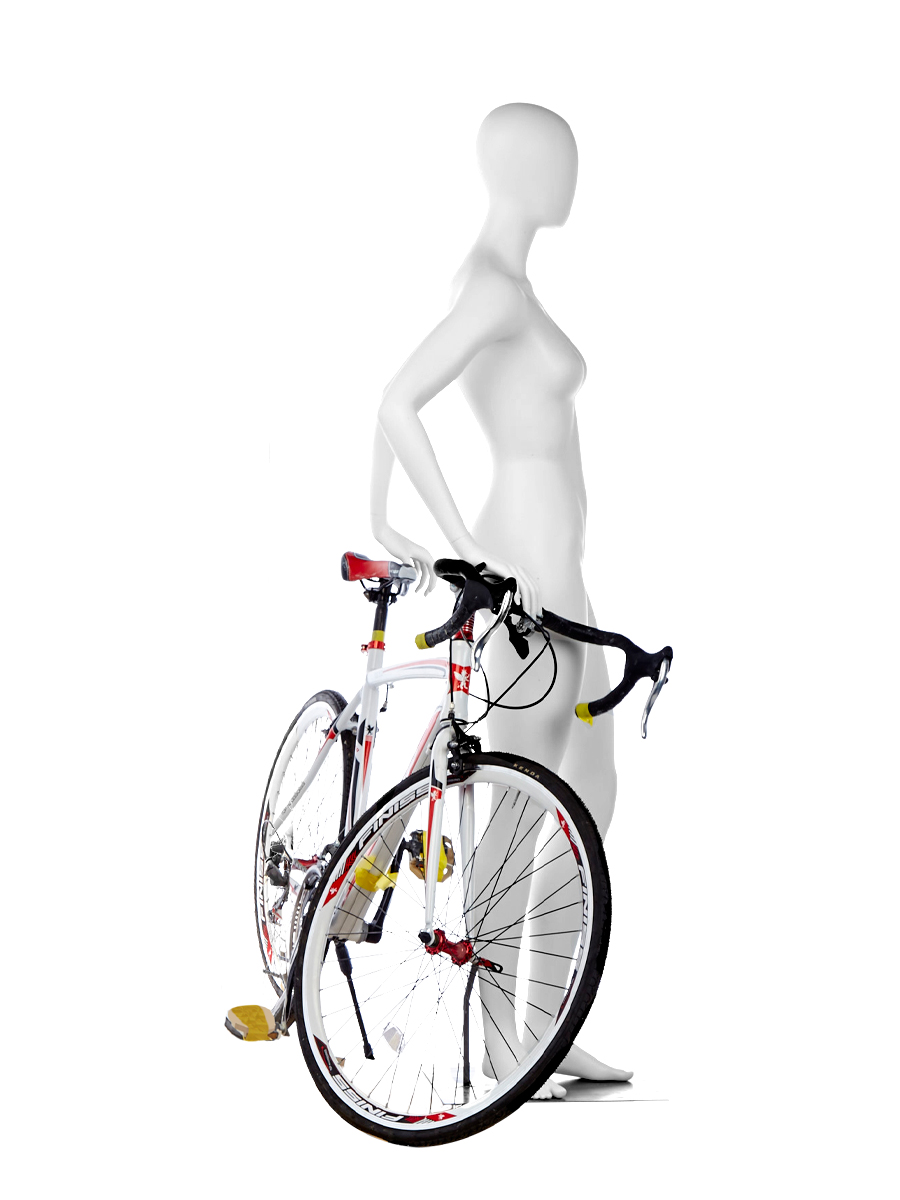 A mannequin with a bike. Fusion Olympus collection.
