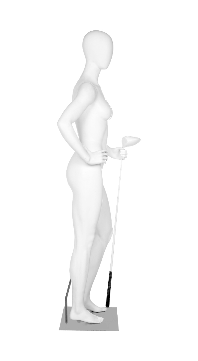 A mannequin with a golf club. Fusion Olympus collection.