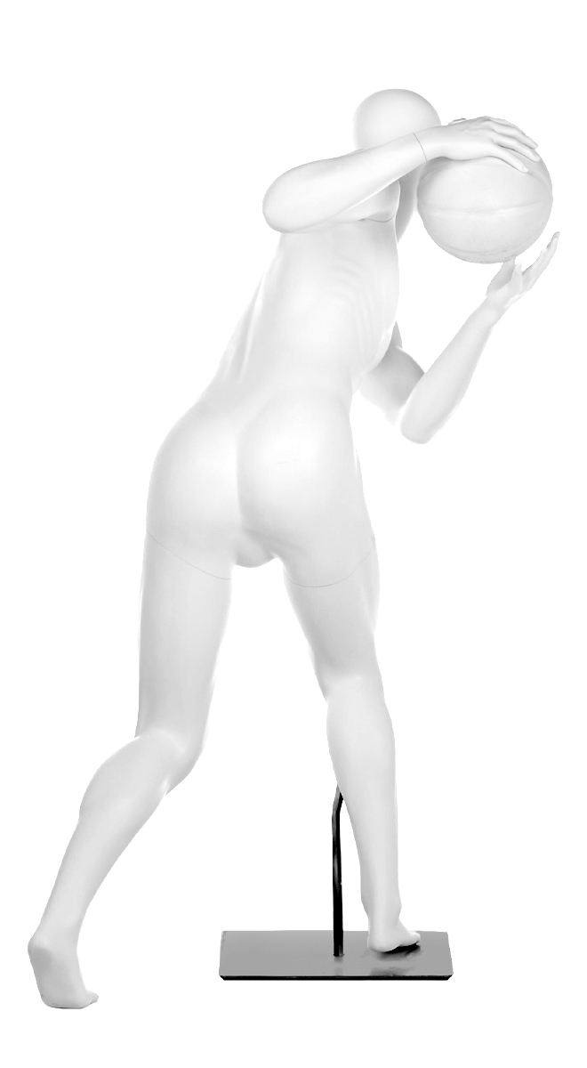 A mannequin holding a basketball. Fusion Olympus collection.