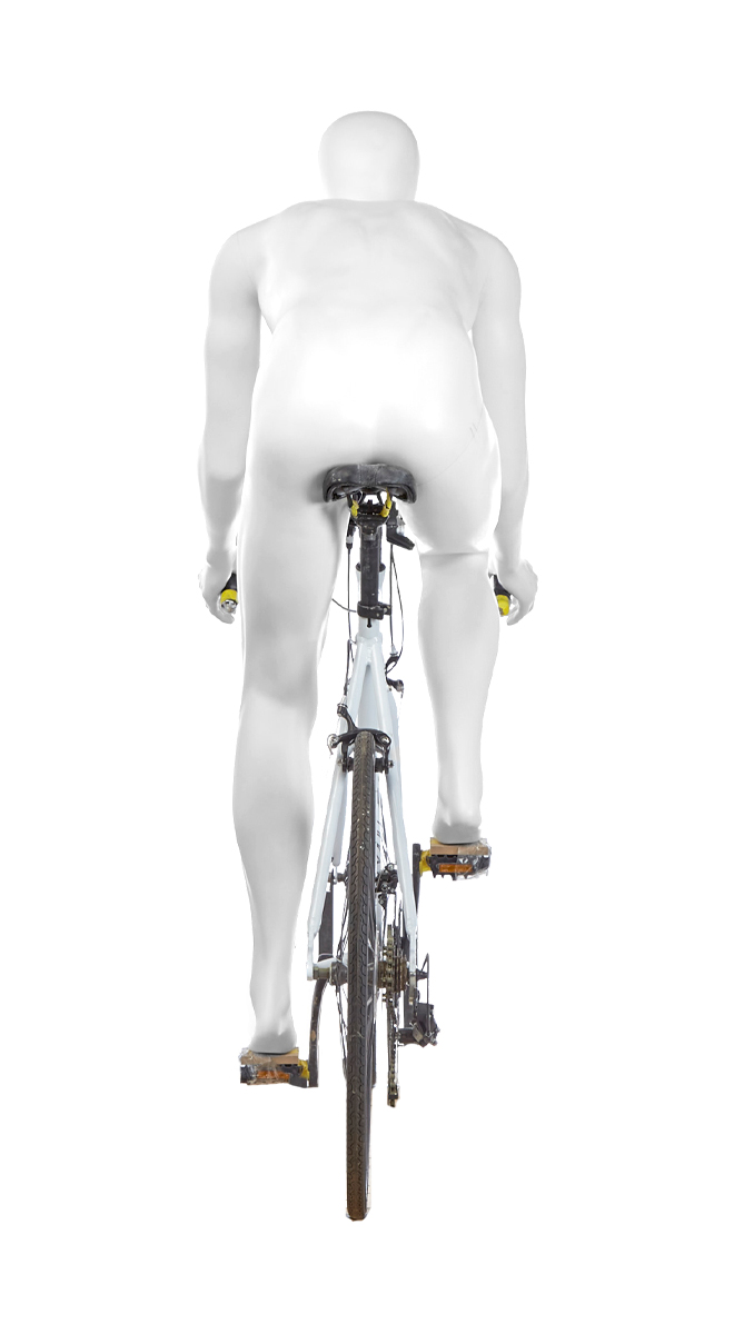 A mannequin cycling. Fusion Olympus collection.